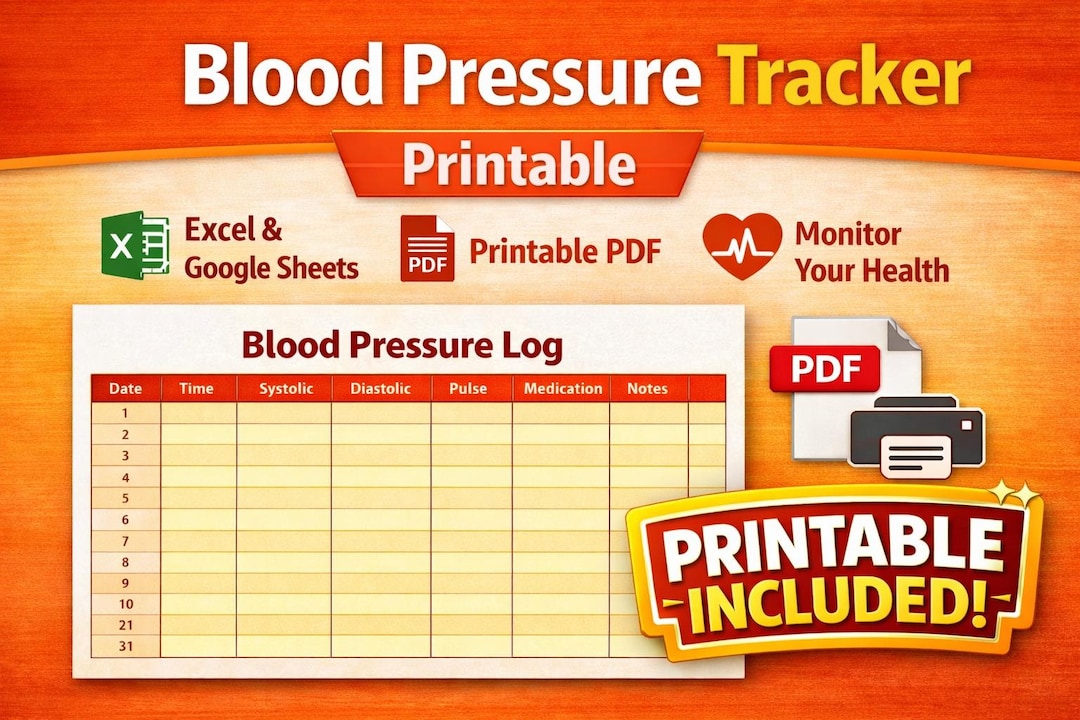 Bp Tracker Table Blood Pressure Analyzer Google Sheets, Daily BP and Pulse Excel ...