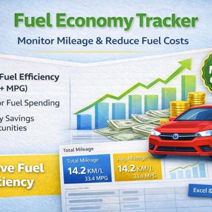 Suivi de la consommation de carburant | Kilométrage, coût du carburant, calculateur de MPG (Excel, Google Sheets)
