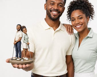 Custom Couple Golf Figurines, Personalized Golf Bobblehead for Parents, Golf Lover Gift for Mom Dad, Anniversary Gift