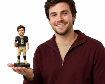 Personalized Football Bobblehead, Custom Football Player Figurine, Sports Fan Gift for Dad, Coach, Husband