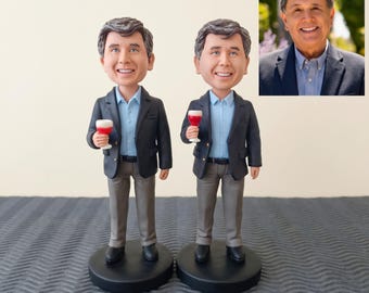 Custom Bobblehead from Photo, Custom Men's Bobblehead, Unique Retirement or Birthday Gifts for Men/Dad/Husband/Boss, Handmade replica model