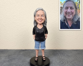 Custom Bobblehead Made From Your Photo Personalized Figurine Funny Character Pose Youth Style Edition, Birthday Christmas Keepsake for Her