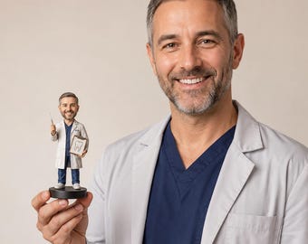 Custom Dentist Bobblehead, Personalized Doctor Figurine, Handcrafted from Photo, Dental Gift, Unique Present