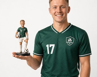 Benutzerdefinierte Fußball Bobblehead, personalisierte Fußballspieler Figur, kundenspezifisches Sport Bobblehead Geschenk für Fußballfans
