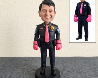 Custom Bobblehead from Photo, Custom Men's Bobblehead,Unique Retirement or Birthday Gifts for Men/Dad/Husband/Boss,Police Officer Bobblehead