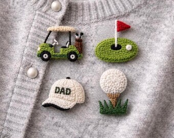Conjunto de broches con aguja perforadora, accesorios con temática de golf, juego de cuatro piezas