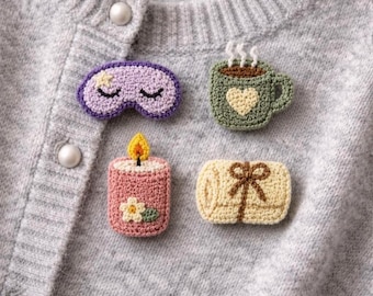 Juego de broches de aguja perforadora, colección de broches para tazas de café, juego de 4