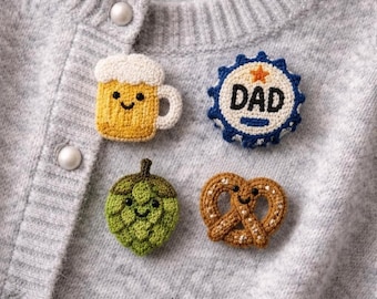 Conjunto de broches de aguja perforadora, accesorio para papá amante de la cerveza y el relax, juego de 4 broches