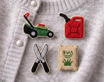 Conjunto de broches con aguja perforadora, colección de pines con temática de "papá jardinero", juego de 4