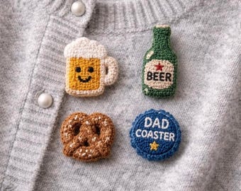 Conjunto de broches de aguja perforadora, colección de pines con temática cervecera, juego de 4