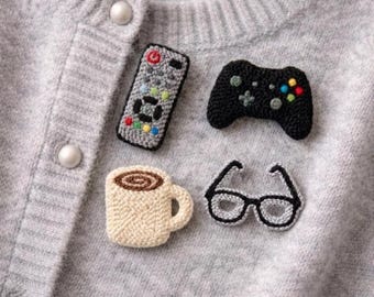Juego de broches de aguja perforadora, juego de 4 pines de control remoto, accesorio textil hecho a mano