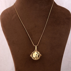 Gold Om Locket Pendant Necklace, Spiritual Cage Pendant, Meditation Diffuser Locket, Yoga Jewelry Gift, Sacred Symbol Necklace, Gift for Mom