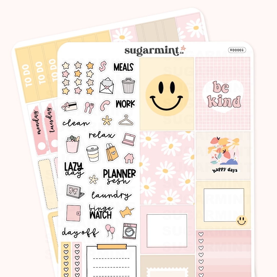 Hobonichi Cousin Planner Sticker Kit - Weekly A5 Journaling Stickers ...
