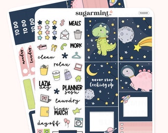 Space Dinos Hobonichi Cousin Planner Sticker Kit