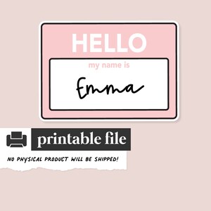 Personalized Hello My Name Is Die Cut, Custom Name Badge, Customer Name Tag, Event Badge, Business Name Tag, Unique Nametag