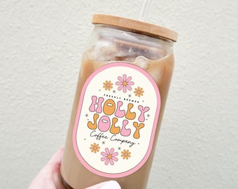 Holly Jolly Coffee Company Glanzaufkleber