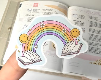 Buch Regenbogen wasserfester gestanzter Aufkleber