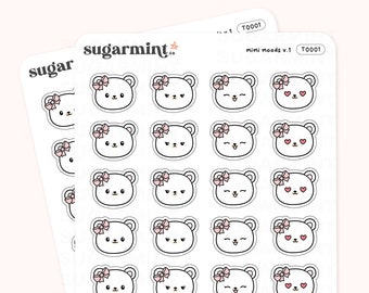 Mimi's Emotion Aufkleber | Kawaii Planner Sticker für Journaling und Planung | Stimmungstagebuch