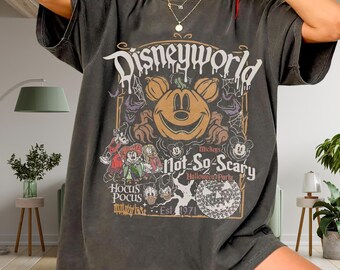 Disneyworld Inspired Halloween Shirt – Vintage Spooky Graphic Tee on Comfort Colors 1717, Not So Scary Halloween Party Shirt