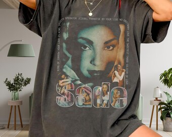 Sade Vintage Inspired Shirt, Smooth Jazz Soul Tee, Comfort Colors 1717 Graphic T-Shirt, Retro Singer Bootleg Style, Music Lover Gift