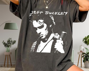 Jeff Buckley Inspired Vintage Shirt, Comfort Colors 1717 Tee, Retro Music Graphic T-Shirt, Indie Rock Fan Gift, Unisex Oversized Washed Tee