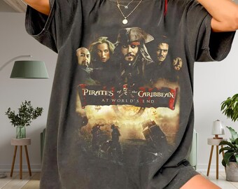 Pirates of the Caribbean Shirt, Jack Sparrow Graphic Tee, Vintage Movie Inspired, Comfort Colors 1717, Pirate Shirt, Unisex Oversized Tee