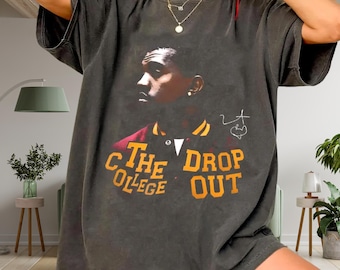 Kanye Inspired College Dropout Vintage Shirt, Comfort Colors 1717 Graphic Tee, Retro Hip Hop Rap Fan Shirt, Oversized Streetwear Unisex Tee