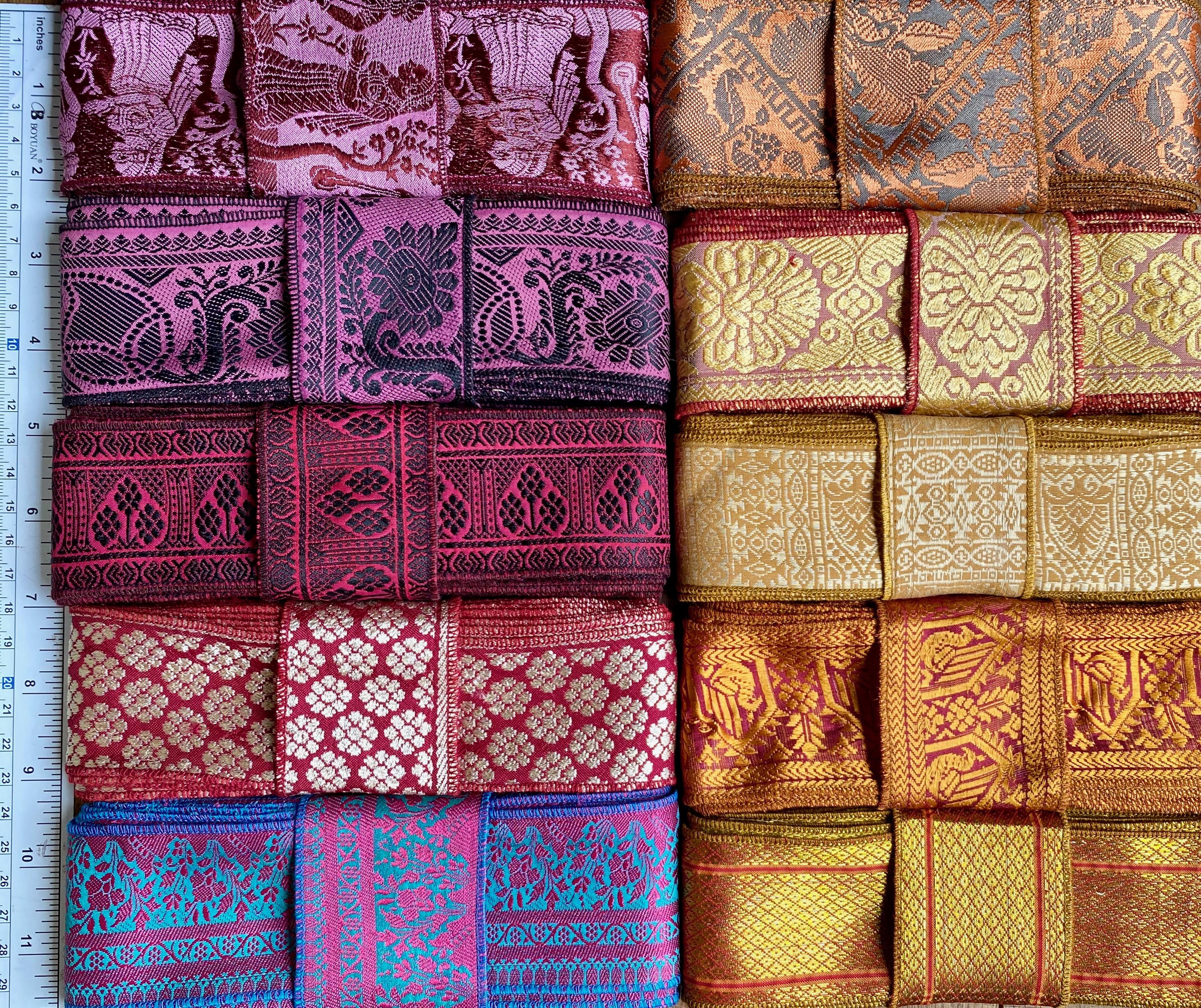 15 Yards Mixed Silk Sari Borders, Sari Trim, SR64 - Etsy Hong Kong