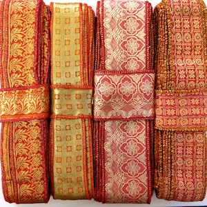Red, Gold and Silver Sari borders, SR227