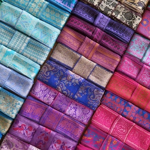 15 Yards Mixed Silk Sari Borders, Sari Trim, SR64 image 7