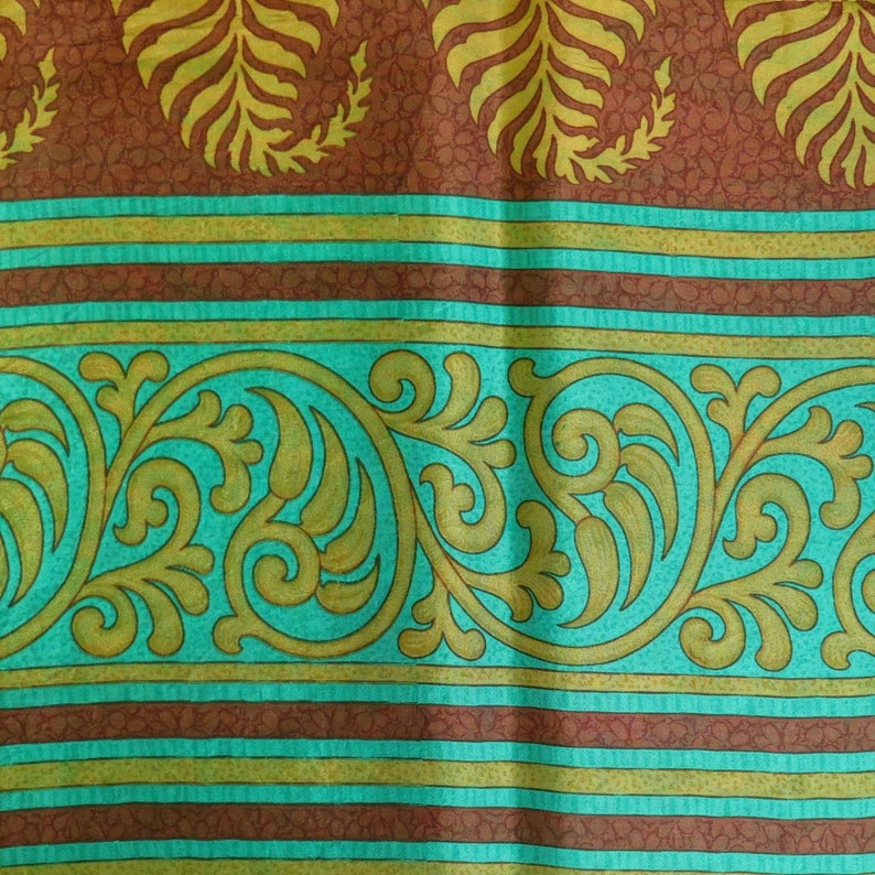 Green Fat quarters Recycled Silk Fabric Silk Squares F165