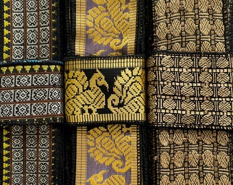 Black Ribbon, Saree Borders, Vintage fabrics SR482