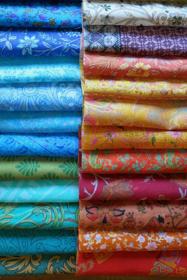 75 pieces of Silk remnants silk fabric scraps Vintage Etsy