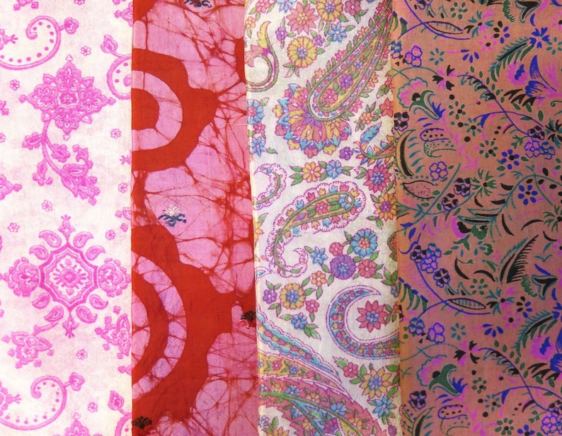 F65 Silk Fat Quarters Vintage Fabric Silk Fabric
