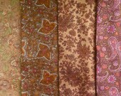 Vintage Fabric Squares, Silk Fat Quarters, Silk Fabric, F218