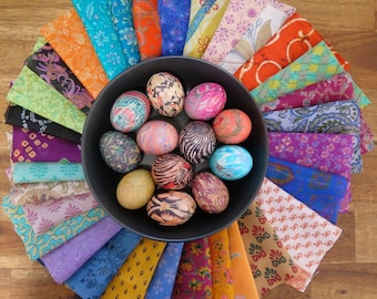 25 silk pieces for Egg Dyeing, Craft Silk Pieces, Egg dye set