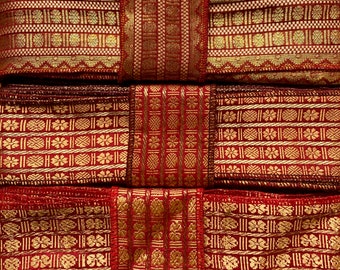 Red Brocade Silk, Silk fabrics SR489