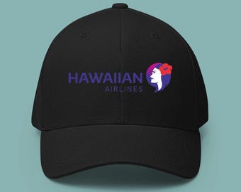 Hawaiian Linien Baseballkappe aus Baumwolle - Gedrucktes Logo Verstellbarer Unisex-Hut für Erwachsene