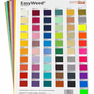 Siser EasyWeed Flexfolie Bundle 60 Bögen A4 + Farbkarte – Plotterfolie HTV Textildruck Cricut Silhouette Profi Set