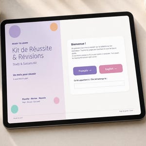 Study Planner & Revision Kit | Fillable PDF Exam Planner | Student Digital Planner | GoodNotes iPad | Bilingual French English