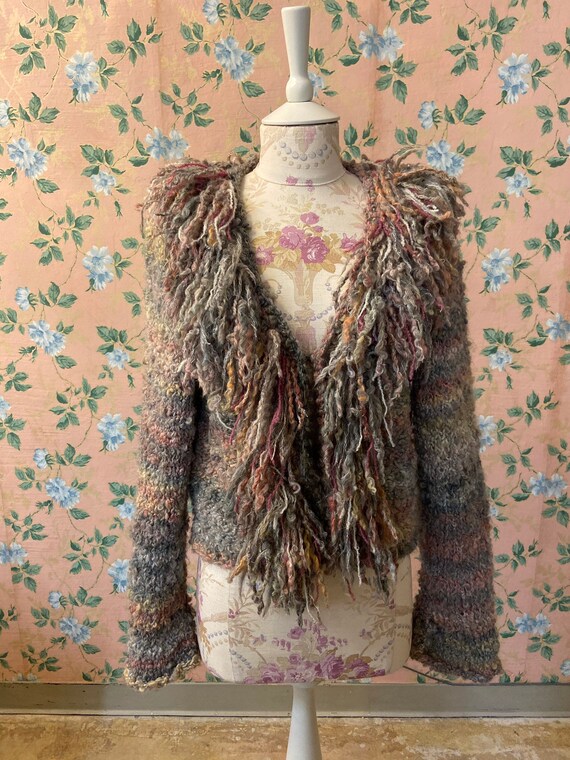 1980’s Hand Crochet Fringe Cardigan