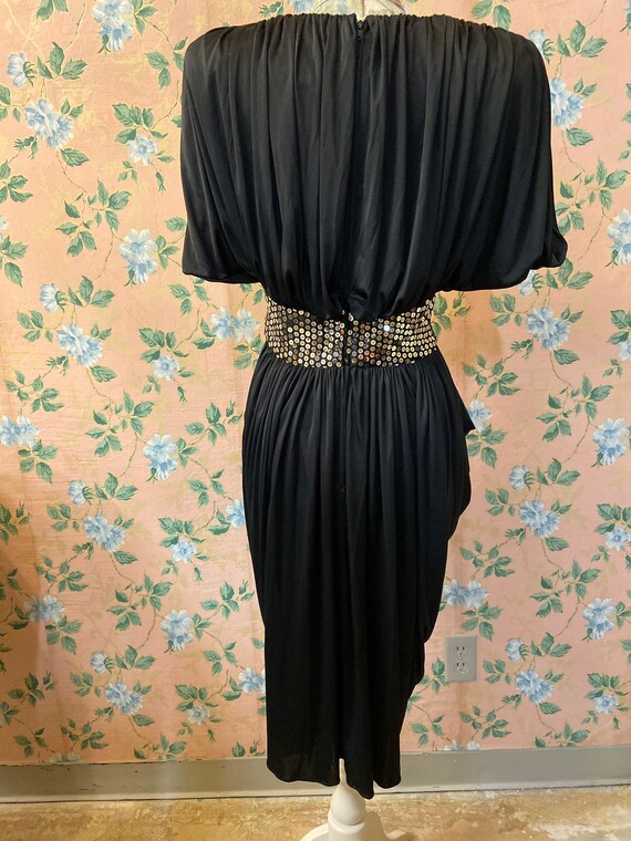 1980’s Tadashi Black Sequin Cocktail Dress - image 6