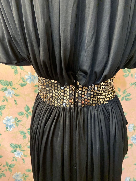 1980’s Tadashi Black Sequin Cocktail Dress - image 5