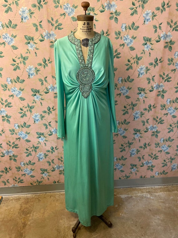 1970’s Handmade Beaded Egyption Inspired Gown