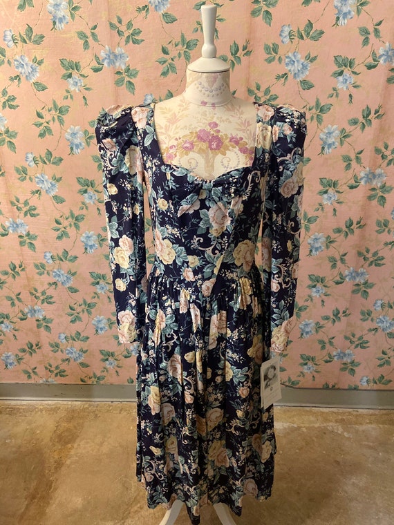 1980’s Jessica McClintock Puff Sleeve Dress