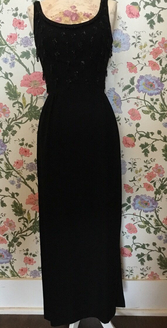 Suzy Perrette designer black beaded gown - image 2