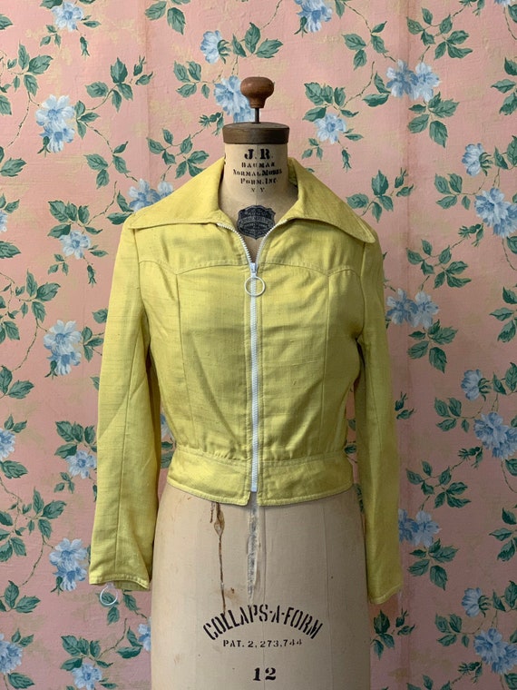 1960’s Retro Canary Yellow Mod Crop Jacket