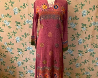 1960’s Hand Embroidered Hippie Kaftan Dress