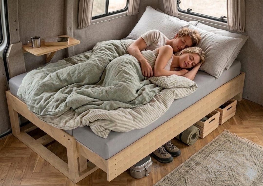 custom-campervan-pull-out-bed-with-wheel-arch-cutout-diy-plans