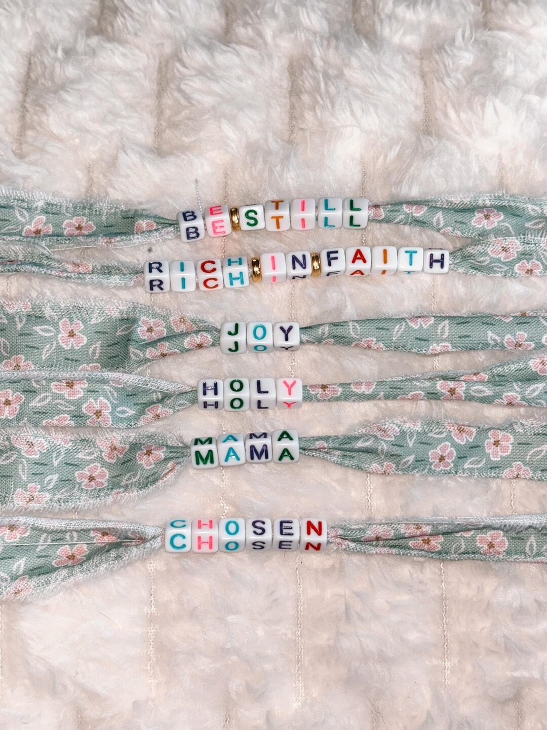 Christian Ribbon Bracelet | Faith Friendship Letter Bracelets | Green ...